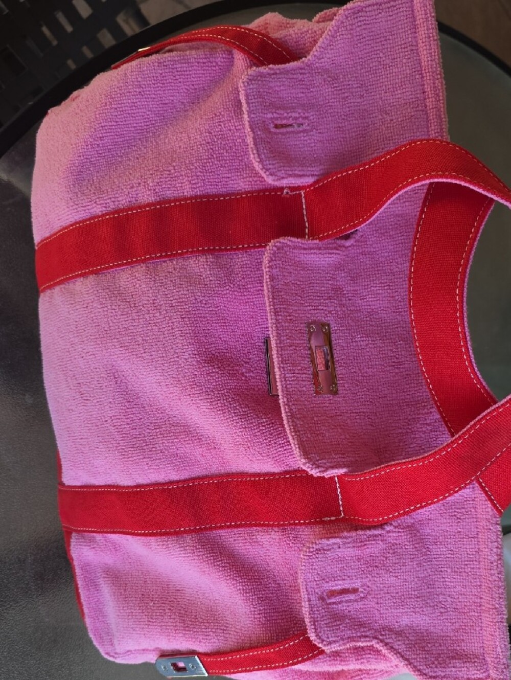 Large Pink and Red Boatkin Tote - Picture 4 of 6